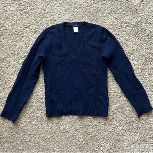 JCrew 100% Lambswool Blue VNeck Sweater